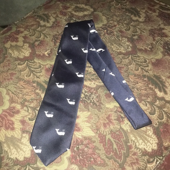 Pintail Men Blue Tie with White Whales - Picture 4 of 6